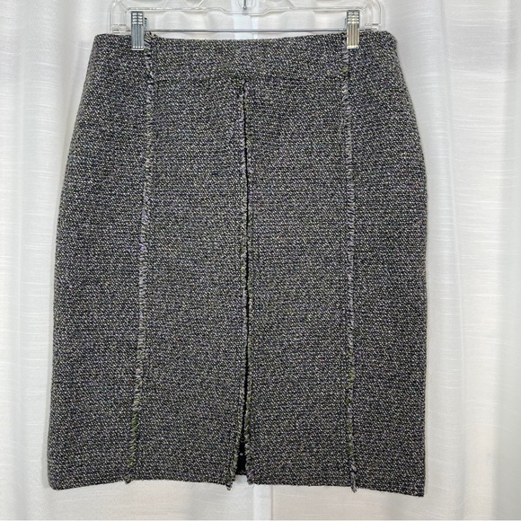 Tribal tweed pencil skirt with a front zipper slit - Picture 1 of 8
